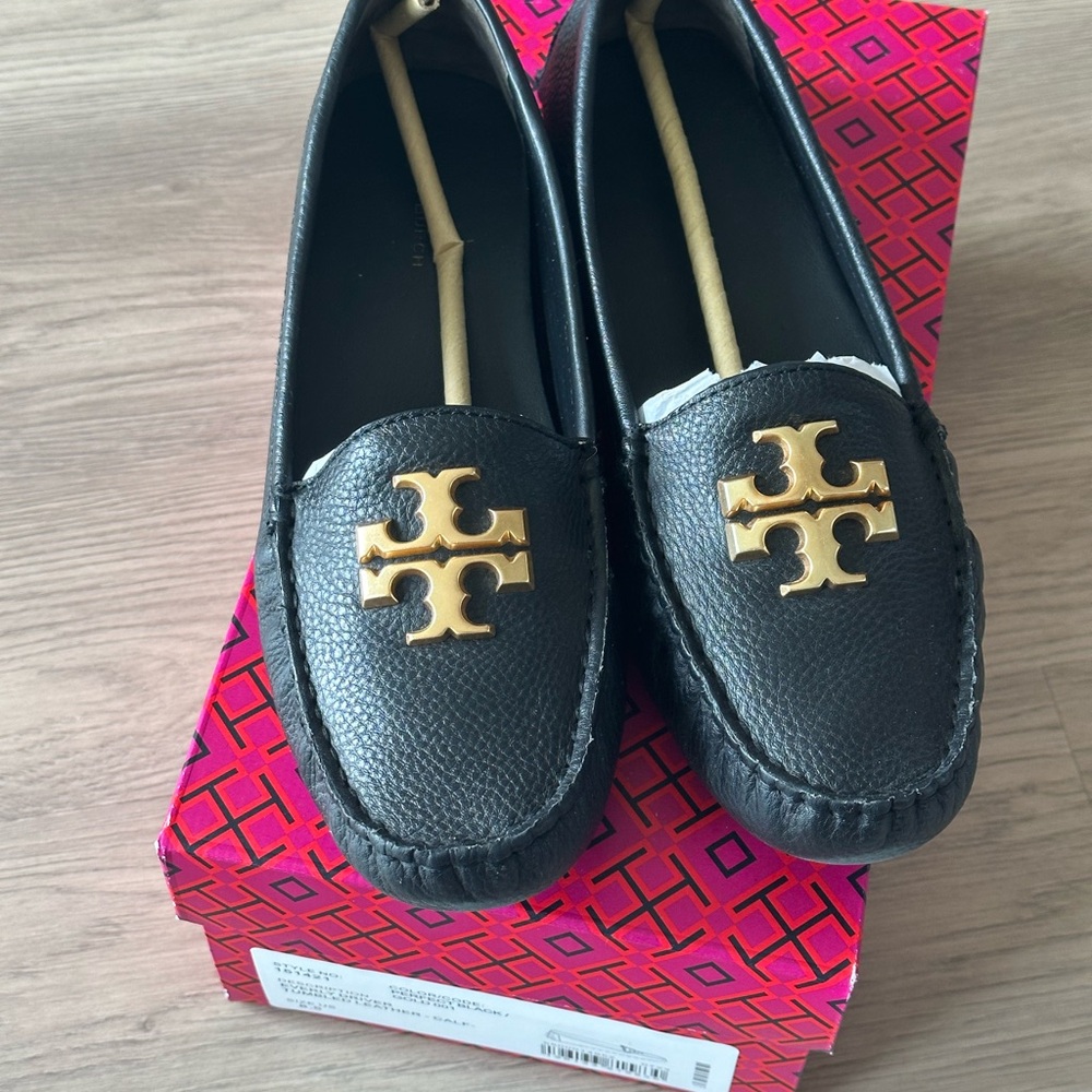 Tory Burch Black Leather Loafers